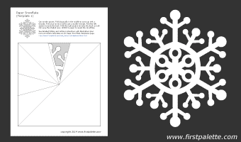 クリスマス飾りに使いたい 雪の結晶 切り絵型紙テンプレート Mimily