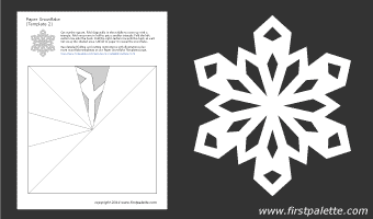 クリスマス飾りに使いたい 雪の結晶 切り絵型紙テンプレート Mimily